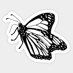 Monarch Butterfly Landing on Flower Sticker